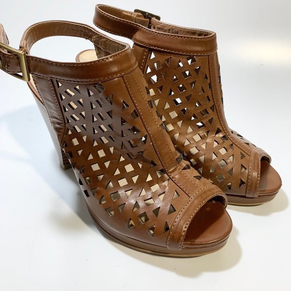 CL by Laundry Shoes - CL Laundry‎ Open Toe Weave Heels